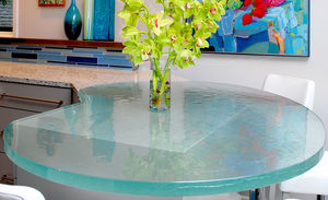 piano di lavoro in vetro