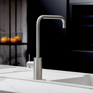 miscelatore in acciaio inox / da cucina / 1 foro / a becco orientabile