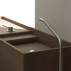 miscelatore per lavabo / a pavimento / in acciaio inox / da bagno