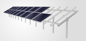 sistema di montaggio a terra / per tetto di tegole / per modulo fotovoltaico