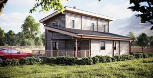 casa in legno massiccio assemblato 1
