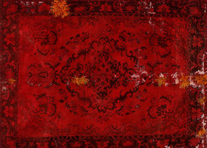 tappeto vintage / a fiori / in lana / in cotone