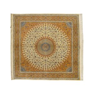 tappeto orientale / a fiori / in seta / rettangolare
