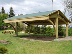 tettoia per posto-auto in legno 1