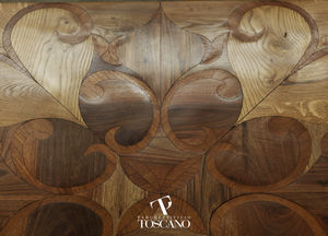parquet multistrato / da incollare / in legno / con intarsio in legno