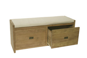 cassapanca moderna / da giardino / in teak / per cuscini