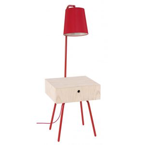 lampada da terra / moderna / in tessuto / in legno