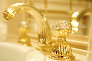 miscelatore doppio comando per lavabo / da appoggio / in cristallo Swarovski® / da bagno