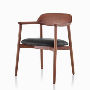 sedia visitatore classica / con braccioli / imbottita / in legno