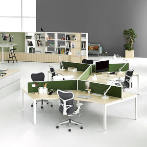 scrivania per open space / impiallacciata in legno / in laminato / in metallo