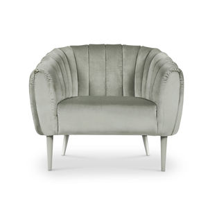 poltrona moderna / in velluto / beige