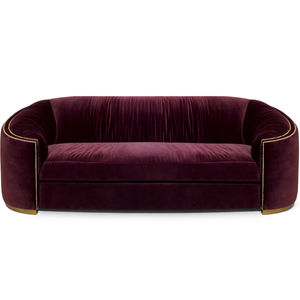 divano moderno / in velluto / in ottone / 3 posti
