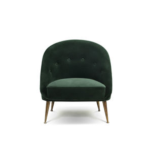 poltrona moderna / in velluto / in ottone / verde