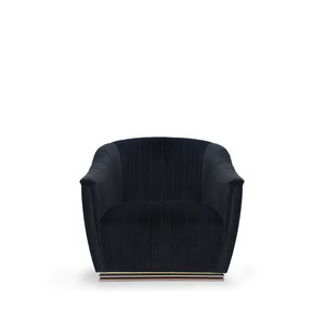 poltrona classica / in velluto / in ottone / nera