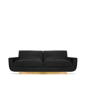 divano moderno / in velluto / in ottone lucidato / 2 posti