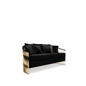 divano moderno / in velluto / in ottone / 2 posti