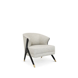 poltrona classica / in velluto / in legno laccato / bianca