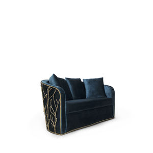 divano moderno / in velluto / in ottone / 2 posti