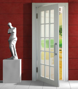 porta d'ingresso / battente / in legno / vetrata