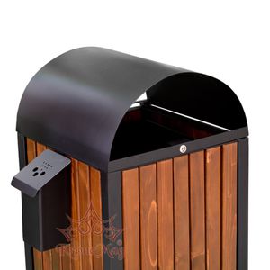pattumiera pubblica / in metallo / in legno / moderna