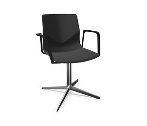 sedia visitatore moderna / con braccioli / imbottita / con base a stella