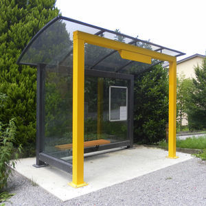 pensilina per fermata d'autobus in vetro