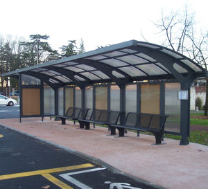 pensilina per fermata d'autobus in vetro