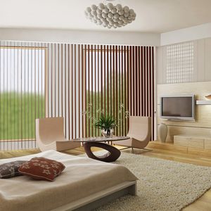 tende da sole a bande verticali / in legno / in Plexiglas® / su misura