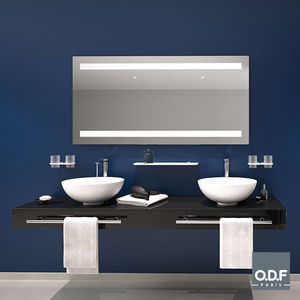 specchio da bagno a muro / luminoso a LED / moderno / rettangolare