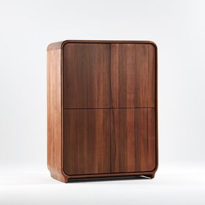 credenza alta / moderna / in legno massiccio / nera