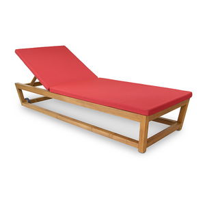 Lettino Prendisole Moderno G Pl Warisan In Teak Per Piscina Con Rotelle