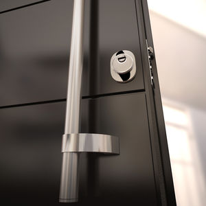 maniglia a tirante per porta / in acciaio inox / moderna / finitura spazzolata