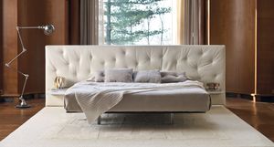 letto matrimoniale / moderno / con testiera imbottita / con comodini