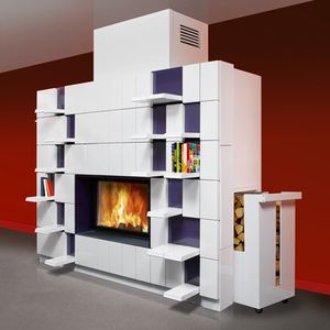 stufa a gas / in metallo / moderna