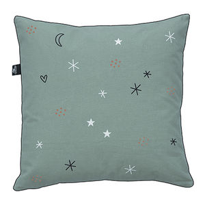 cuscino quadrato / a motivi / in cotone / blu