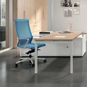 poltrona direzionale moderno / a rete / in alluminio lucido / con rotelle