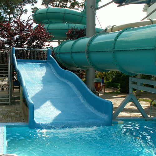 Scivolo dritto - FAMILY 2200 - POL -GLASS - per parco acquatico / multiplo