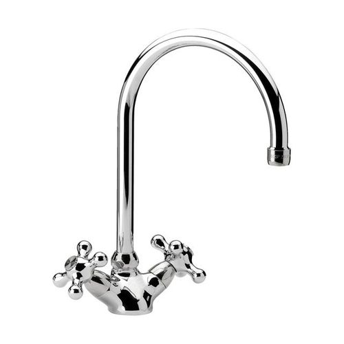 Miscelatore doppio comando da appoggio - V7100 - DANIEL RUBINETTERIE - in ottone cromato / da cucina / 1 foro