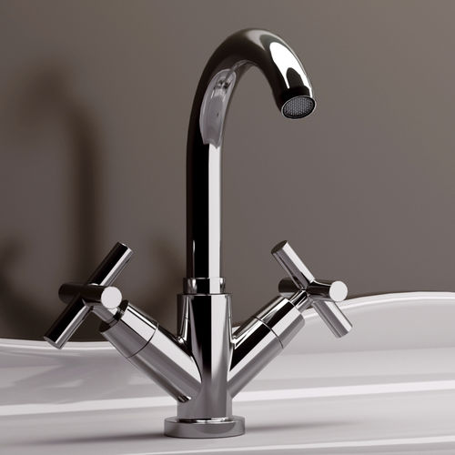 Miscelatore doppio comando per lavabo - J5112 - DANIEL RUBINETTERIE - da appoggio / in ottone cromato / da bagno