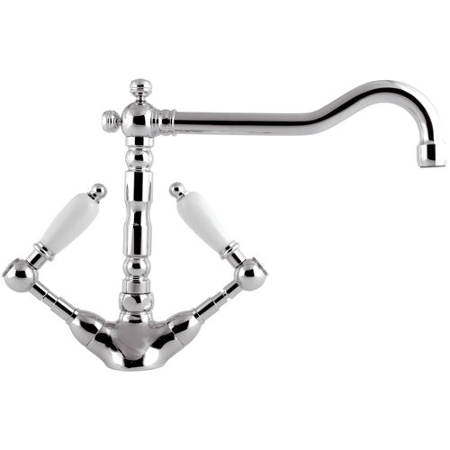 Miscelatore doppio comando da appoggio - RT7114 - DANIEL RUBINETTERIE - in ottone cromato / da cucina / 1 foro