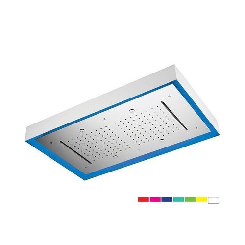 Soffione doccia da soffitto - A579RAL7747N2C - DANIEL RUBINETTERIE - rettangolare / con cromoterapia / con illuminazione incorporata