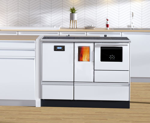 Stufa a pellet - ALFA TERM 20 PELLET - Alfa-Plam  a.d. - 10 kW...20 kW / contemporanea / in lamiera