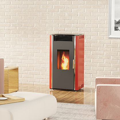 Stufa a pellet - LUCA 12 - Alfa-Plam  a.d. - 12 kW / contemporanea / in acciaio inossidabile