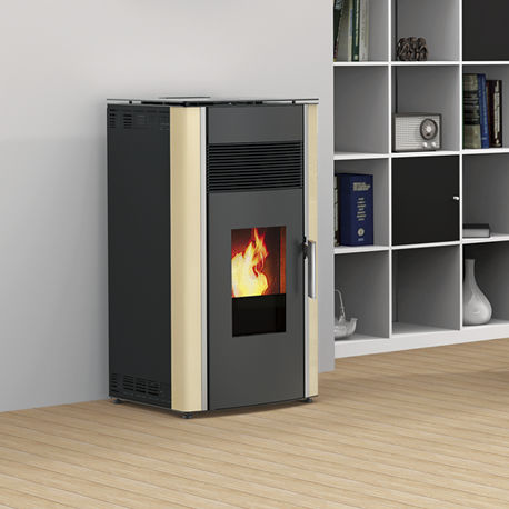 Stufa a pellet - LUCA - Alfa-Plam  a.d. - 8 kW / contemporanea / in acciaio