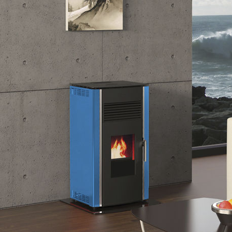 Stufa a pellet - LUCA R  - Alfa-Plam  a.d. - 8 kW / contemporanea / in acciaio