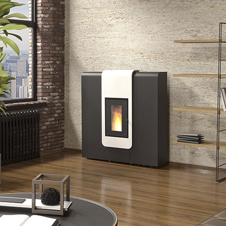 Termostufa a pellet - XILA IDRO - Alfa-Plam  a.d. - 10 kW...20 kW / contemporanea / in lamiera d'acciaio