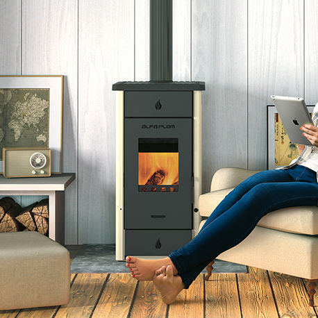 Stufa a legna - ELITA 3 - Alfa-Plam  a.d. - 7 kW / contemporanea / in vetro