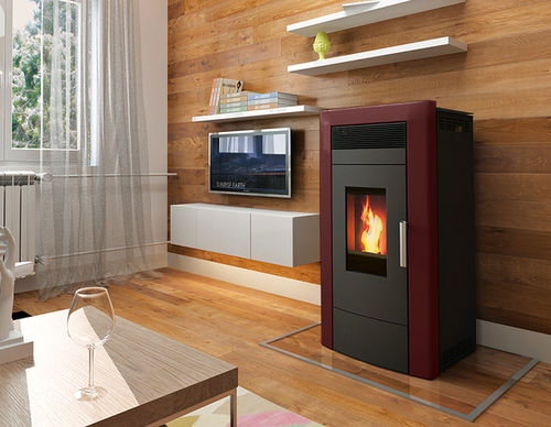 Stufa a pellet - COMMO 18 - Alfa-Plam  a.d. - 10 kW...20 kW / contemporanea / in lamiera
