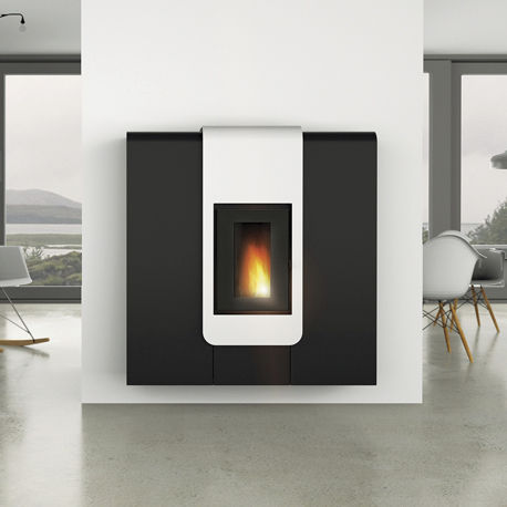 Stufa a pellet - XILA AIR 9  - Alfa-Plam  a.d. - 8 kW / contemporanea / in acciaio