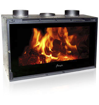 Inserto per camini a doppia faccia - 1000 - AMESTI FIREPLACES - a legna